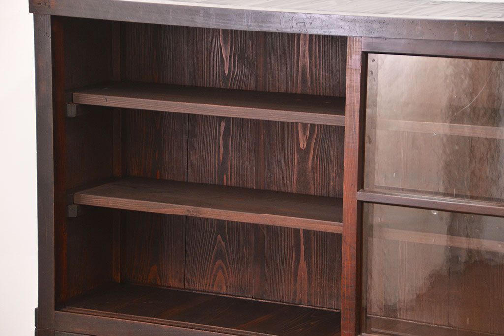 アンティーク家具　古民具・骨董 大きな19杯引き出し収納棚(薬箪笥、チェスト、百味箪笥、ガラスケース)