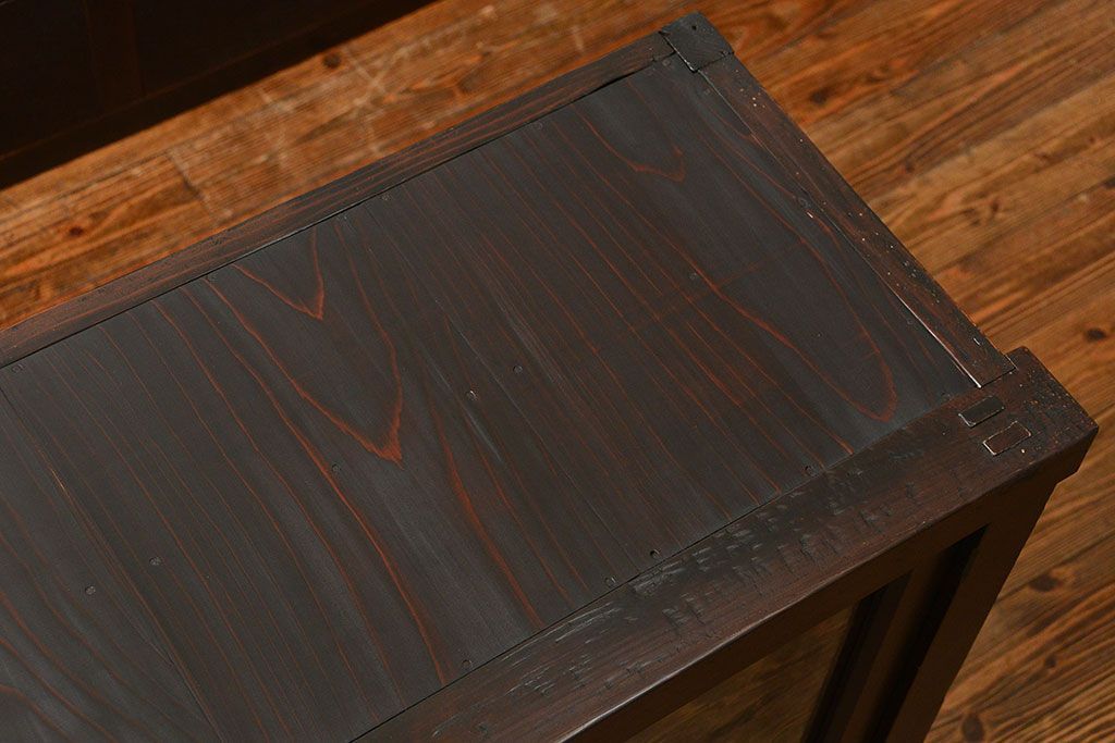 アンティーク家具　古民具・骨董 大きな19杯引き出し収納棚(薬箪笥、チェスト、百味箪笥、ガラスケース)