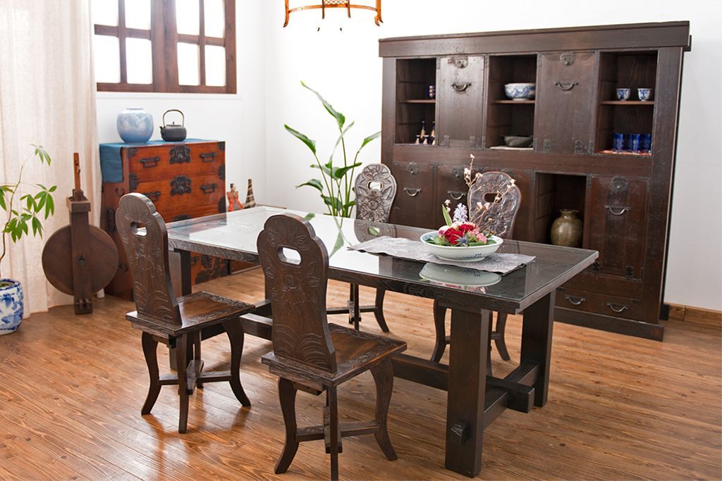 アンティーク家具　古民具・骨董　アンティーク蔵戸ダイニングテーブル