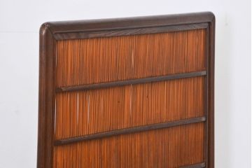 アンティーク 上品な桑材と葦(アシ)の衝立(パーテーション)　