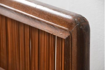 アンティーク 上品な桑材と葦(アシ)の衝立(パーテーション)　