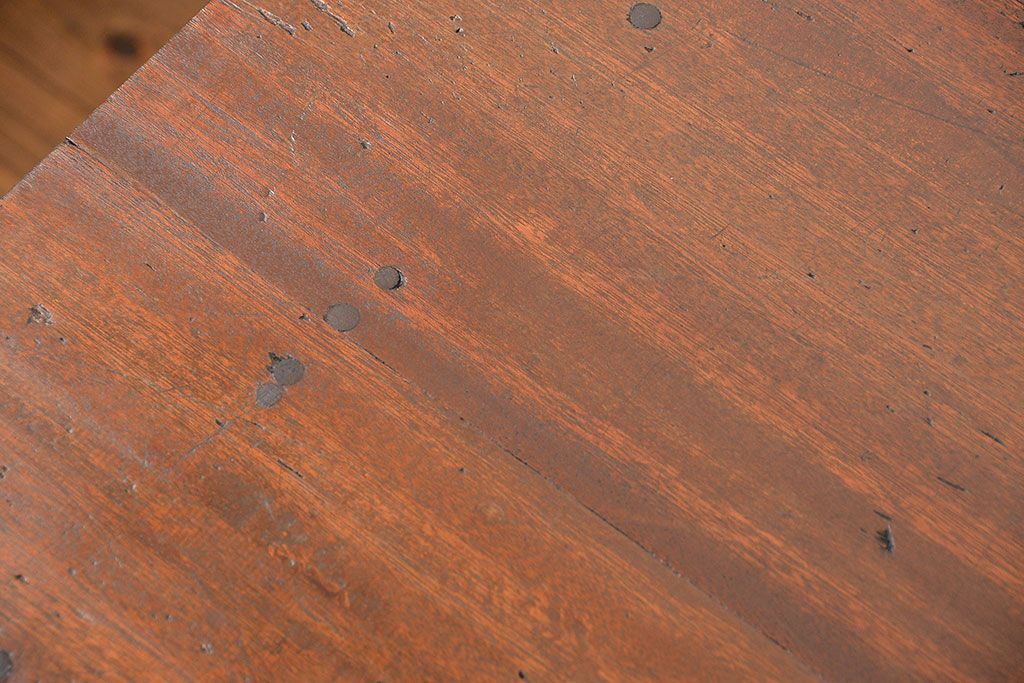 アンティーク家具　アンティーク 両面引き出しの横長テーブル(机、作業台)