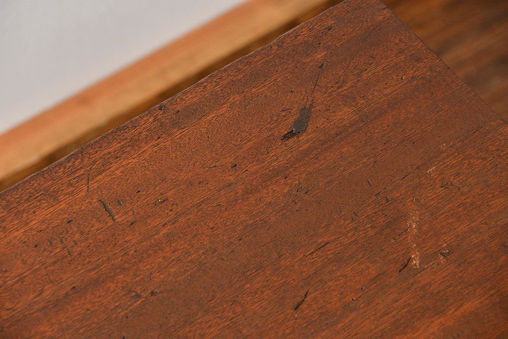 アンティーク家具　アンティーク 両面引き出しの横長テーブル(机、作業台)