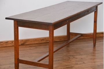 アンティーク家具　アンティーク 両面引き出しの横長テーブル(机、作業台)