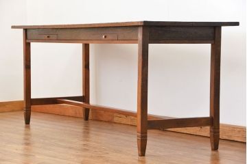 アンティーク家具　アンティーク 両面引き出しの横長テーブル(机、作業台)