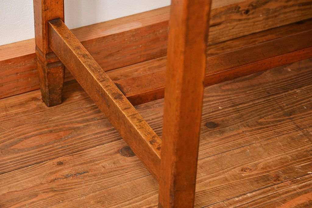 アンティーク家具　アンティーク 両面引き出しの横長テーブル(机、作業台)