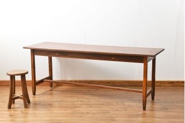 アンティーク家具　アンティーク 両面引き出しの横長テーブル(机、作業台)