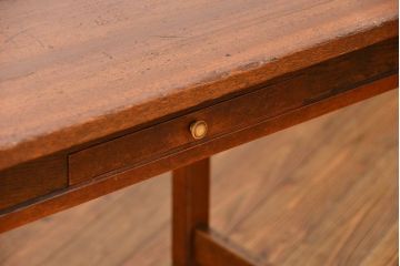 アンティーク家具　アンティーク 両面引き出しの横長テーブル(机、作業台)