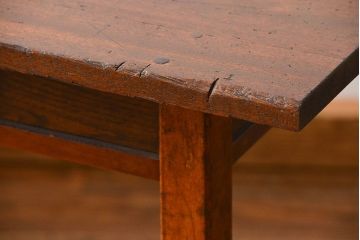 アンティーク家具　アンティーク 両面引き出しの横長テーブル(机、作業台)