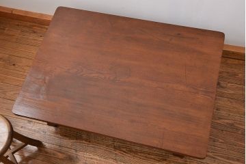 アンティーク家具　古民具・骨董 高級杉材 上品な浮造り仕上げの座卓(和風テーブル、机)　