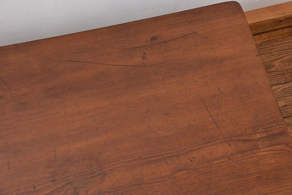 アンティーク家具　古民具・骨董 高級杉材 上品な浮造り仕上げの座卓(和風テーブル、机)　