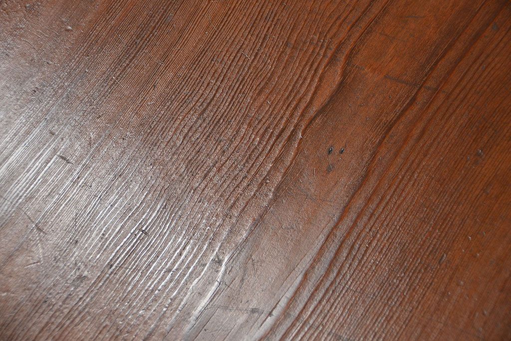 アンティーク家具　古民具・骨董 高級杉材 上品な浮造り仕上げの座卓(和風テーブル、机)　