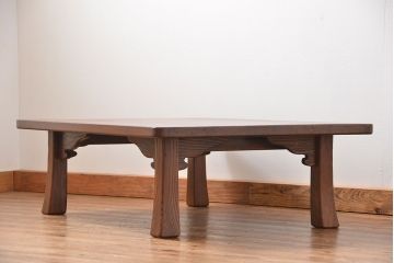 アンティーク家具　古民具・骨董 高級杉材 上品な浮造り仕上げの座卓(和風テーブル、机)　