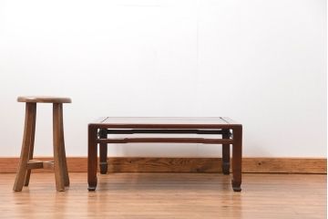 アンティーク家具　古民具・骨董 小振りな唐木座卓(テーブル、机)　