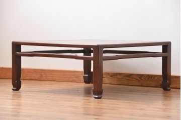 アンティーク家具　古民具・骨董 小振りな唐木座卓(テーブル、机)　