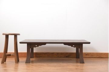 アンティーク家具　古民具・骨董 高級杉材 杢目の素晴らしい浮造り仕上げ座卓(テーブル・机)