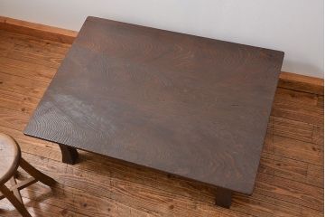 アンティーク家具　古民具・骨董 高級杉材 杢目の素晴らしい浮造り仕上げ座卓(テーブル・机)