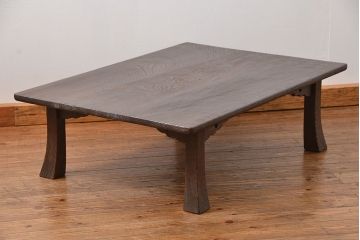 アンティーク家具　古民具・骨董 高級杉材 杢目の素晴らしい浮造り仕上げ座卓(テーブル・机)