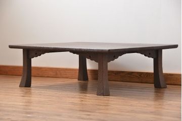 アンティーク家具　古民具・骨董 高級杉材 杢目の素晴らしい浮造り仕上げ座卓(テーブル・机)