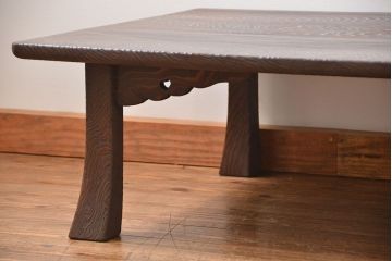 アンティーク家具　古民具・骨董 高級杉材 杢目の素晴らしい浮造り仕上げ座卓(テーブル・机)