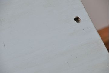 アンティーク家具　アンティークペイント かわいい2杯引き出し平机(1)(テーブル、デスク、在宅ワーク、在宅用)