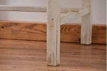 アンティーク家具　アンティークペイント かわいい2杯引き出し平机(1)(テーブル、デスク、在宅ワーク、在宅用)