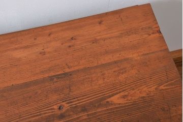 レトロ家具　アンティークペイント　古い木のレトロな平机(デスク)