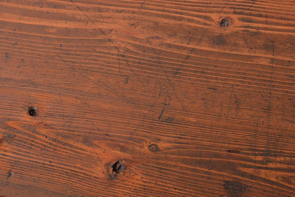 レトロ家具　アンティークペイント　古い木のレトロな平机(デスク)