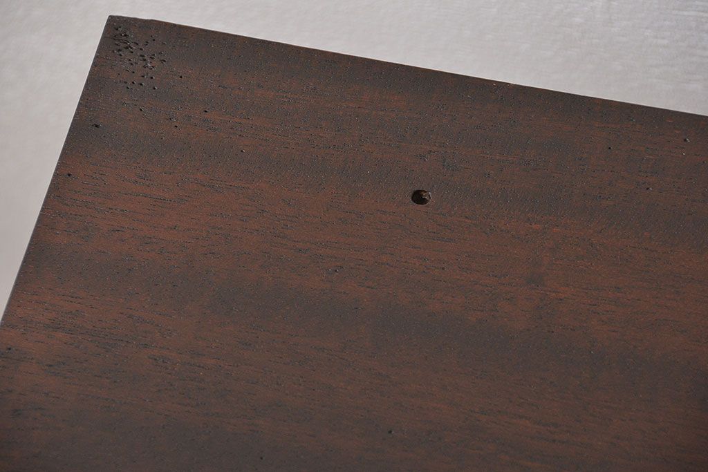 レトロ家具　昭和レトロ 古い木のシンプルな平机(テーブル、デスク、在宅ワーク、在宅用)　