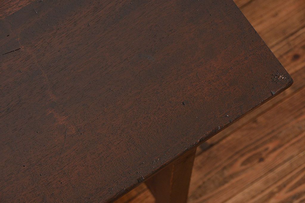 レトロ家具　昭和レトロ 古い木のシンプルな平机(テーブル、デスク、在宅ワーク、在宅用)　