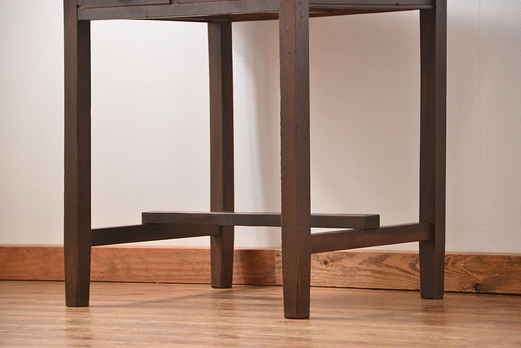 レトロ家具　昭和レトロ 古い木のシンプルな平机(テーブル、デスク、在宅ワーク、在宅用)　