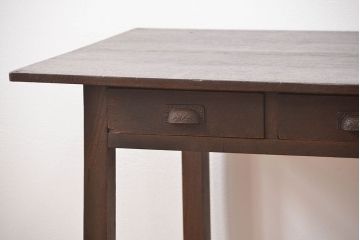 レトロ家具　昭和レトロ 古い木のシンプルな平机(テーブル、デスク、在宅ワーク、在宅用)　