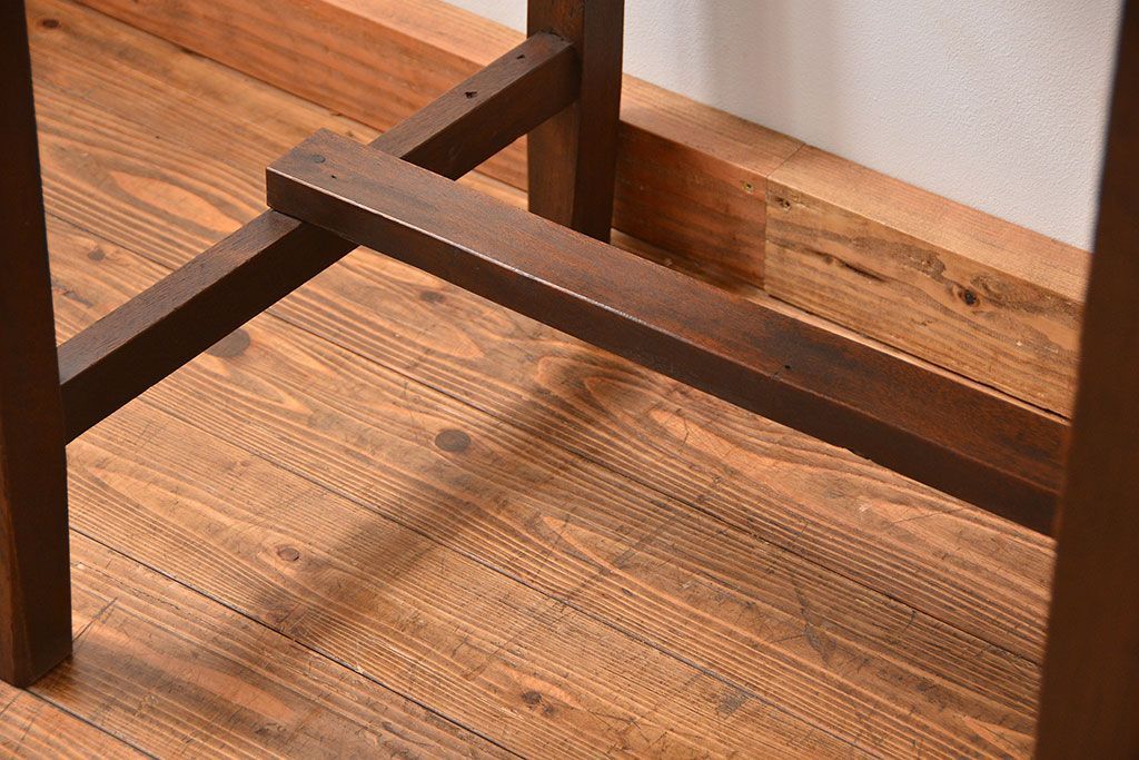 レトロ家具　昭和レトロ 古い木のシンプルな平机(テーブル、デスク、在宅ワーク、在宅用)　