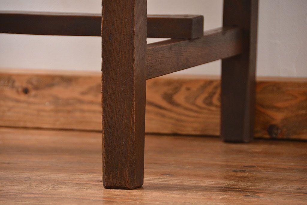 レトロ家具　昭和レトロ 古い木のシンプルな平机(テーブル、デスク、在宅ワーク、在宅用)　