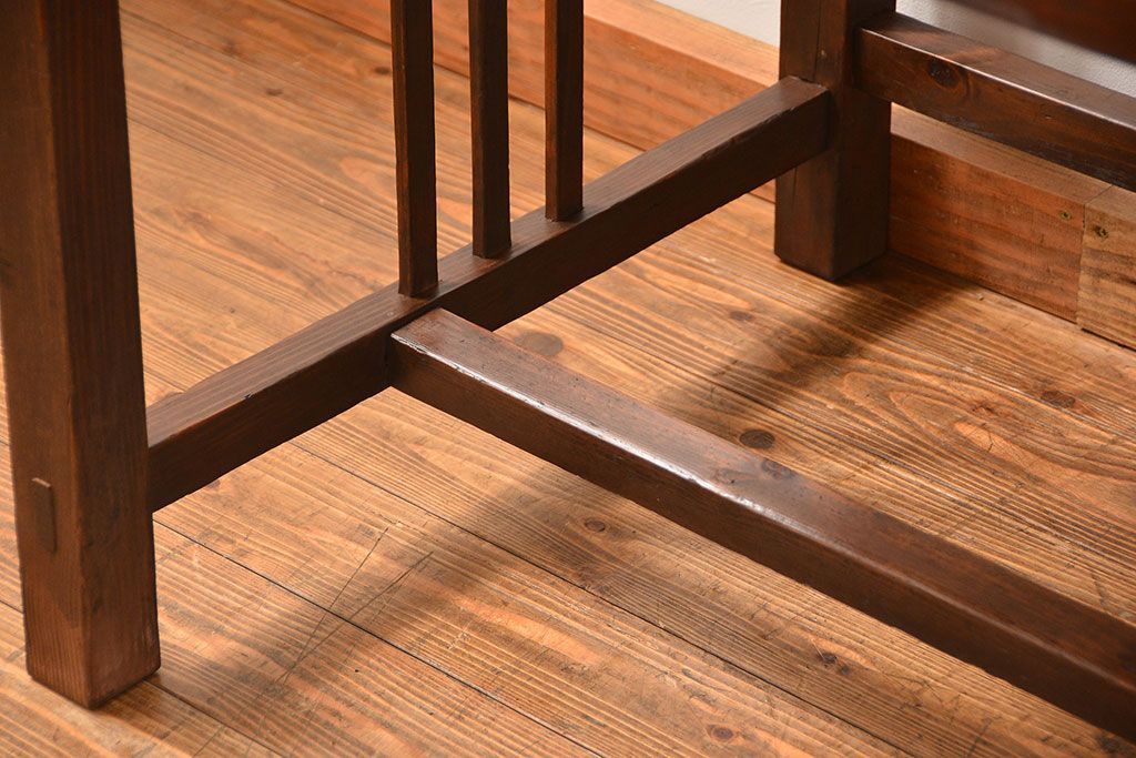 アンティーク家具　アンティーク 古い木の使い込まれた平机(テーブル、デスク、在宅ワーク、在宅用)　