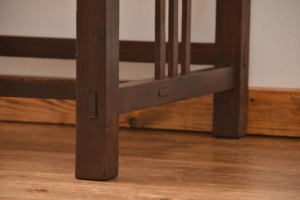 アンティーク家具　アンティーク 古い木の使い込まれた平机(テーブル、デスク、在宅ワーク、在宅用)　