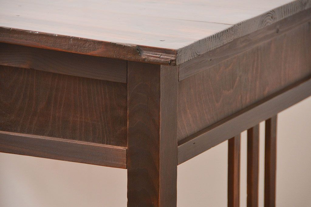 アンティーク家具　アンティーク 古い木の使い込まれた平机(テーブル、デスク、在宅ワーク、在宅用)　