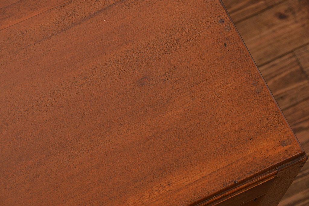 レトロ家具　アンティーク レトロなデザインの古い平机(テーブル、デスク、在宅ワーク、在宅用)　