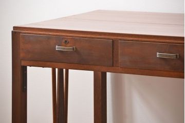 レトロ家具　アンティーク レトロなデザインの古い平机(テーブル、デスク、在宅ワーク、在宅用)　