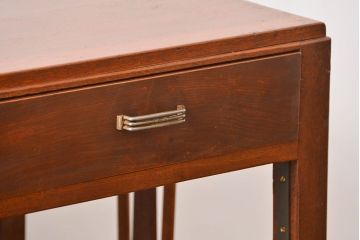 レトロ家具　アンティーク レトロなデザインの古い平机(テーブル、デスク、在宅ワーク、在宅用)　