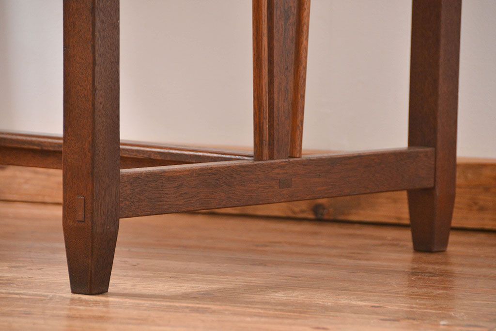 レトロ家具　アンティーク レトロなデザインの古い平机(テーブル、デスク、在宅ワーク、在宅用)　