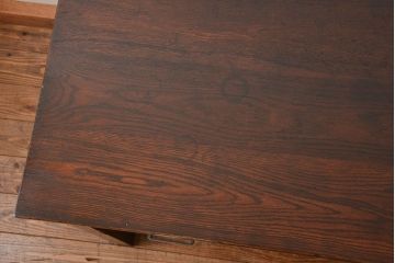 アンティーク家具　アンティーク 古いナラ材のシンプルな引き出し付き平机(テーブル、デスク、在宅ワーク、在宅用)　