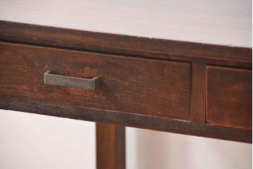 アンティーク家具　アンティーク 古いナラ材のシンプルな引き出し付き平机(テーブル、デスク、在宅ワーク、在宅用)　