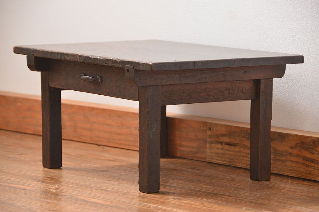 アンティーク家具　和製アンティーク 小さな引き出し付きテーブル(机)