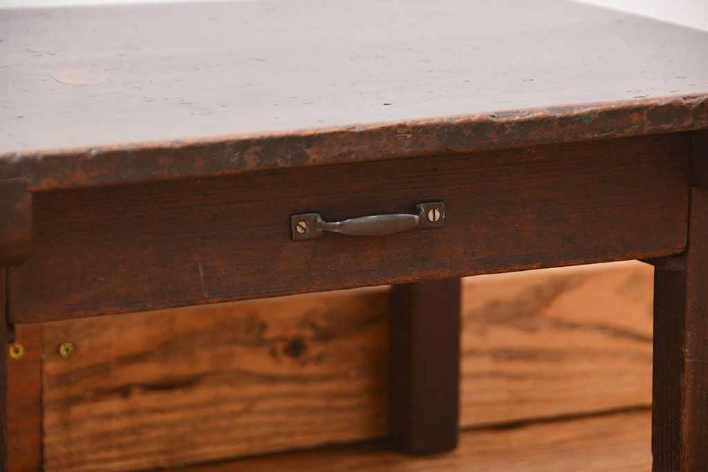 アンティーク家具　和製アンティーク 小さな引き出し付きテーブル(机)