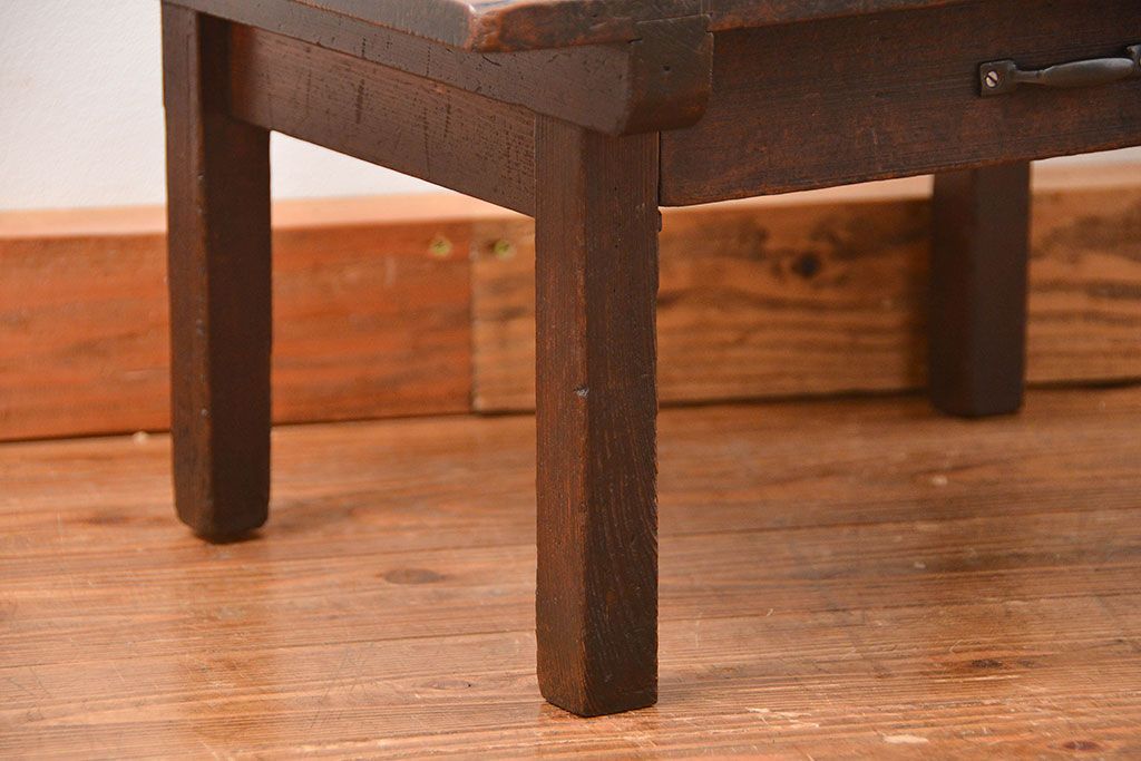 アンティーク家具　和製アンティーク 小さな引き出し付きテーブル(机)