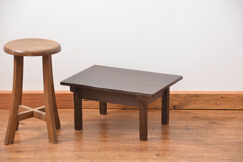 アンティーク家具　和製アンティーク 小さな引き出し付きテーブル(机)