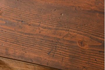 アンティーク家具　アンティークペイント 天板古材の両面引き出しダイニングテーブル(机、作業台)