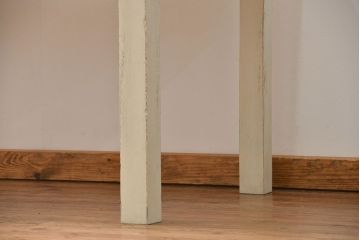 アンティーク家具　アンティークペイント 天板古材の両面引き出しダイニングテーブル(机、作業台)