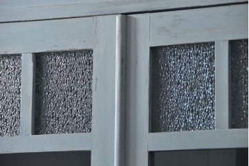 アンティーク家具　アンティークペイント　かわいいカップボード(食器棚、収納棚)